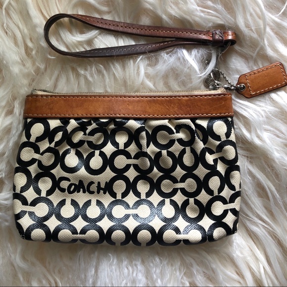 Coach wristlet ivory/black/tan. Lovingly usedβ₯οΈ - Picture 2 of 8
